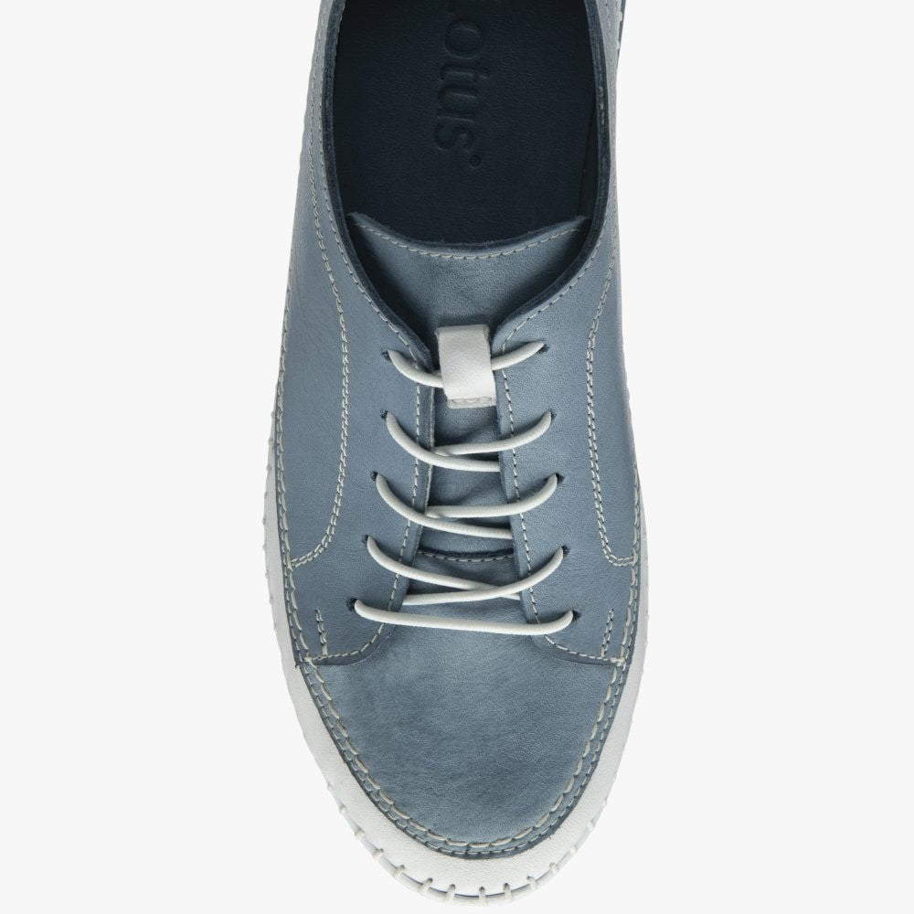 Lotus Rimini Blue Leather Casual Lace-Up Shoes