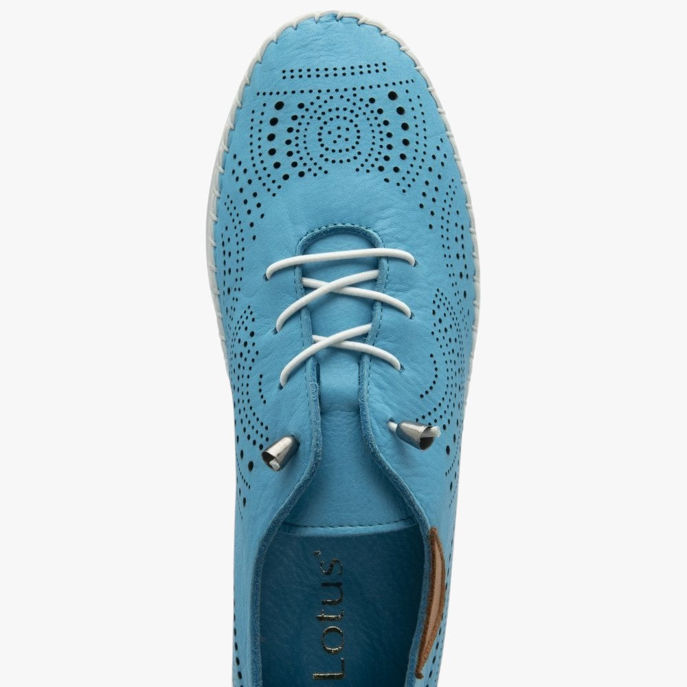 Blue Leather Lace-Up Casual Shoes – Lotus Tassia