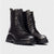 Wonders ATARI Black Combat Ankle Boots with Chunky Sole and Laces