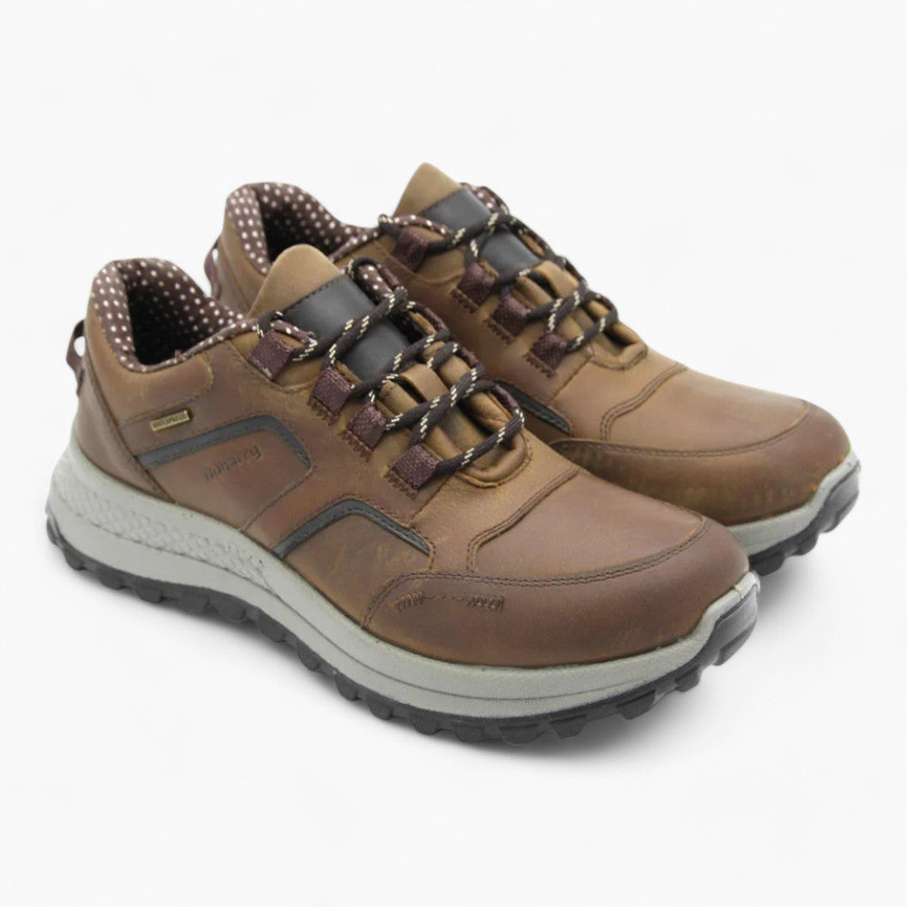 Tan Leather Waterproof Men's Shoes with Laces - Dubarry Colorado - Leavys Shoes