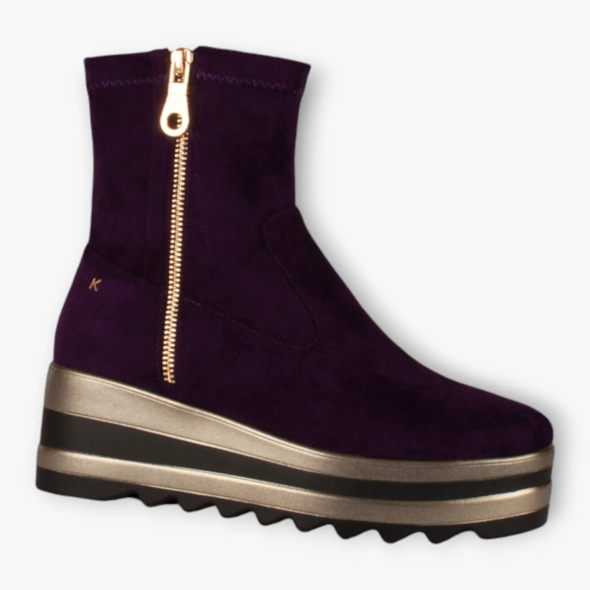 Purple wedge boots best sale