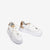 Unisa White Trainer with Leopard Heel & SuperLight Sole