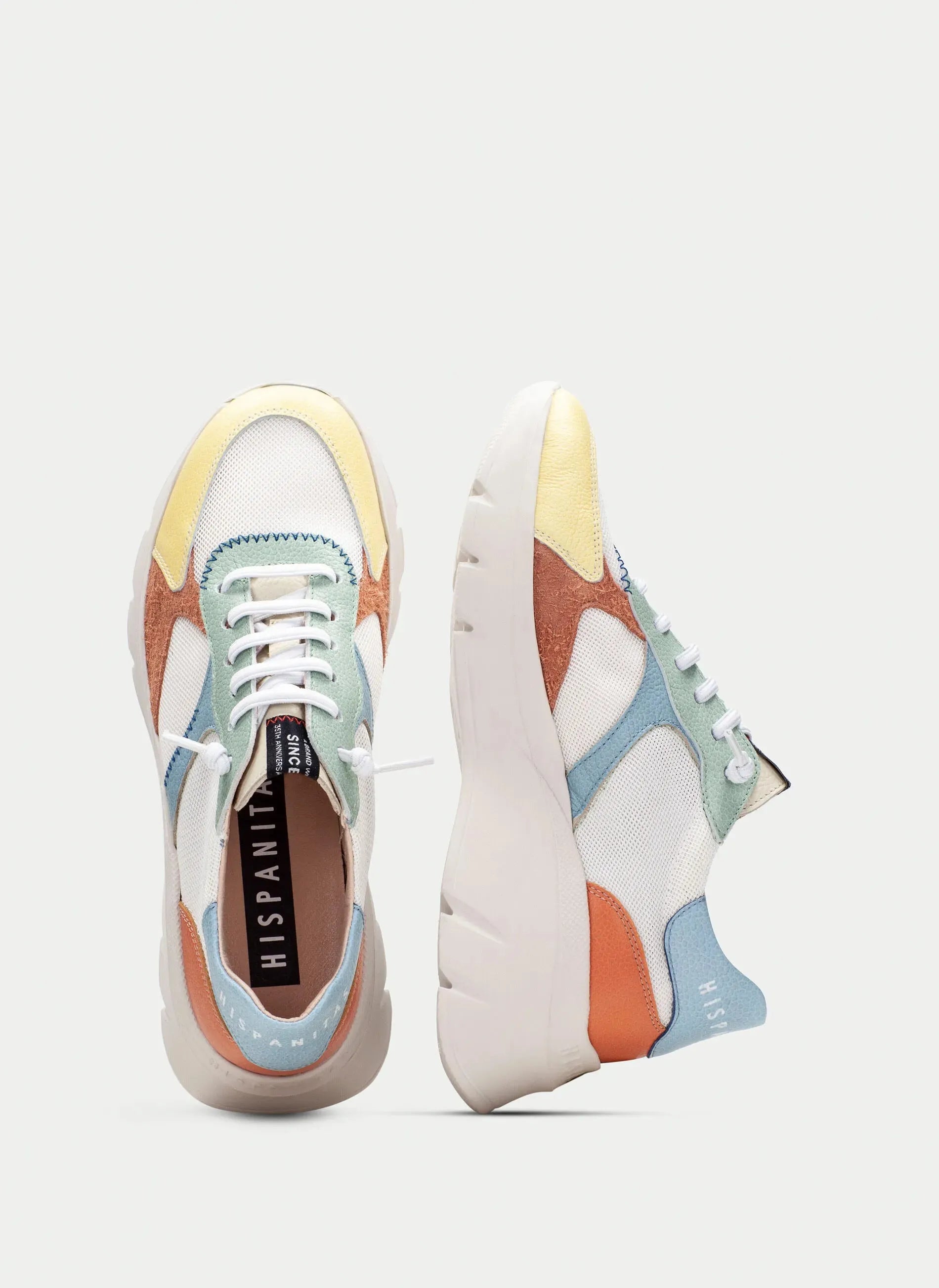 Hispanitas Banana & White Trainer – Vibrant Style with Ultra-Light Comfort