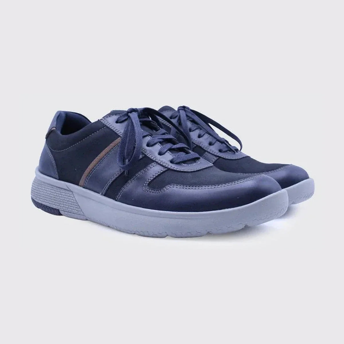 Dubarry Baylor Men's Navy Lace-Up Trainers – three-quarter view of the pair