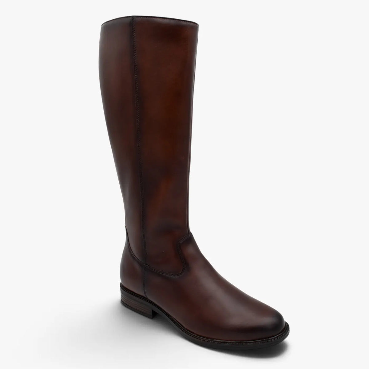 Dubarry Cadence Chestnut Leather Knee-High Boots - three-quarter front view