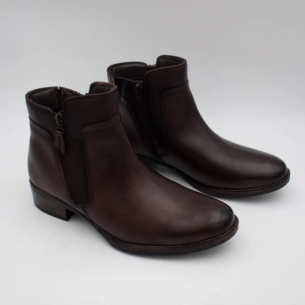 Dubarry Cierra Mahogany Leather Ankle Boots - pair in three-quarter view