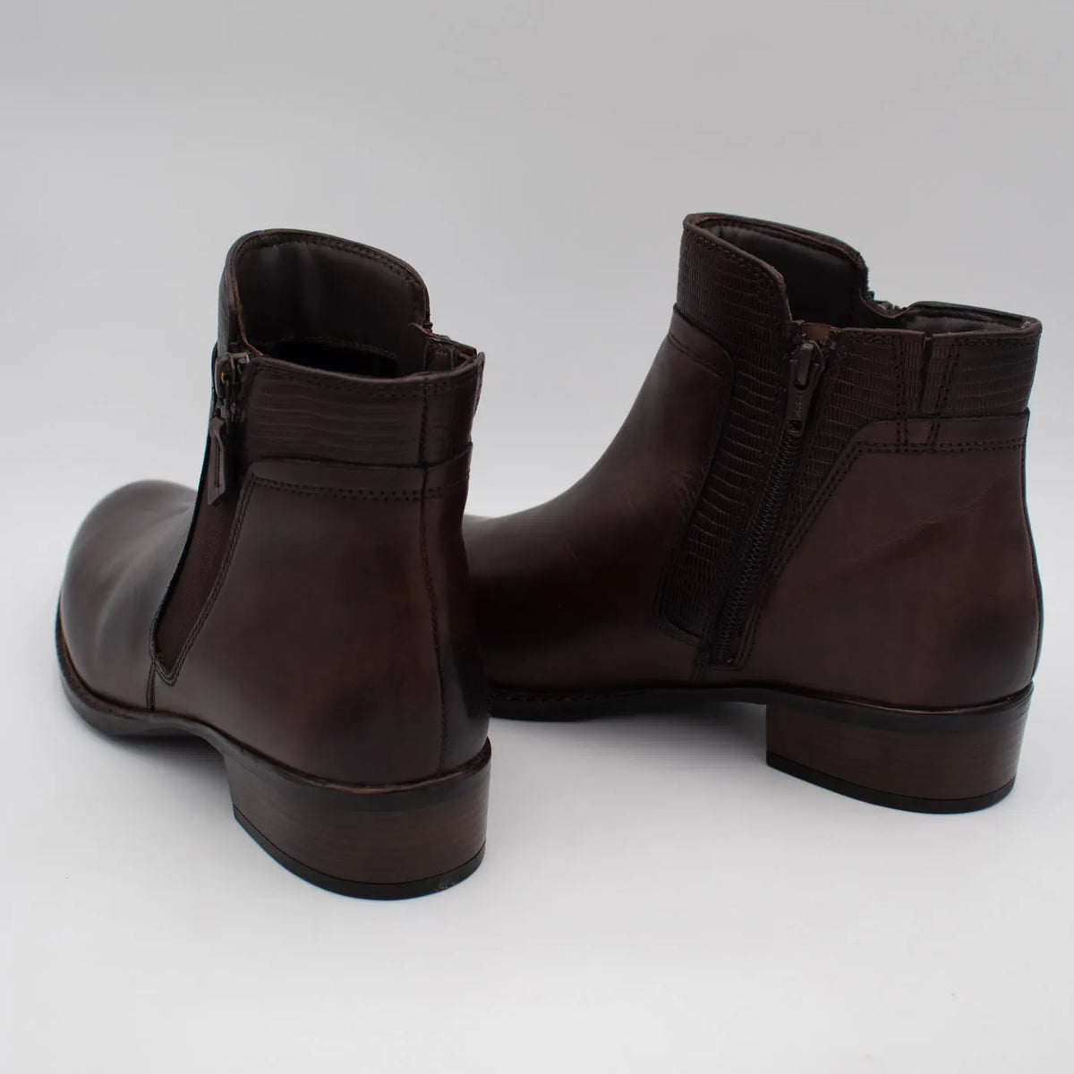 Dubarry Cierra Mahogany Leather Ankle Boots - rear view of the pair
