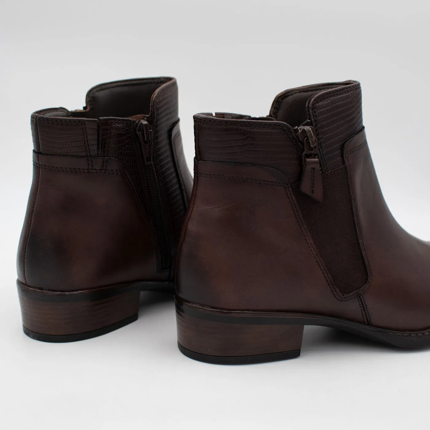 Dubarry Cierra Mahogany Leather Ankle Boots - heel and ankle detail