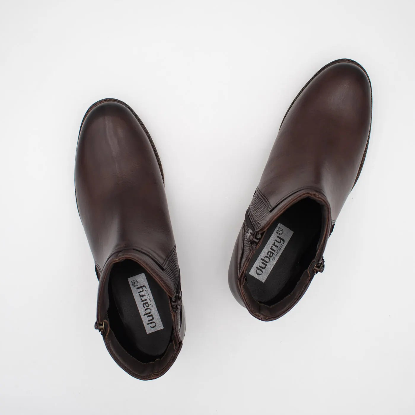 Dubarry Cierra Mahogany Leather Ankle Boots - top view of the pair