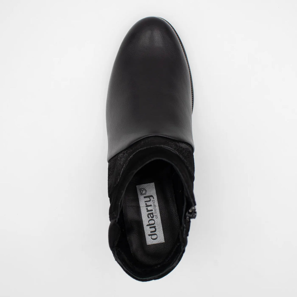 Dubarry Cindy Black Leather Block Heel Ankle Boots - top view