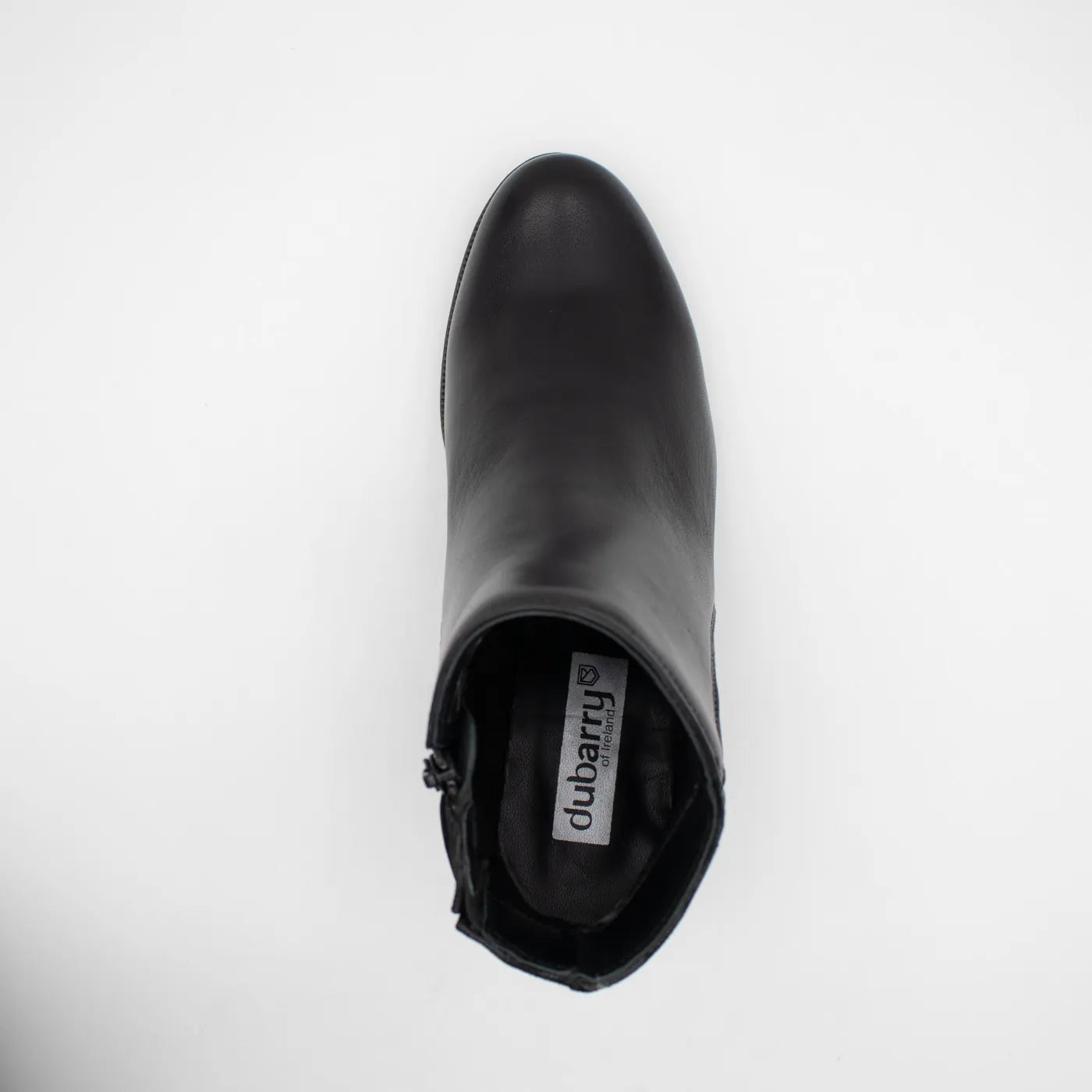 Dubarry Cynthia Black Leather Zip Ankle Boots - top view