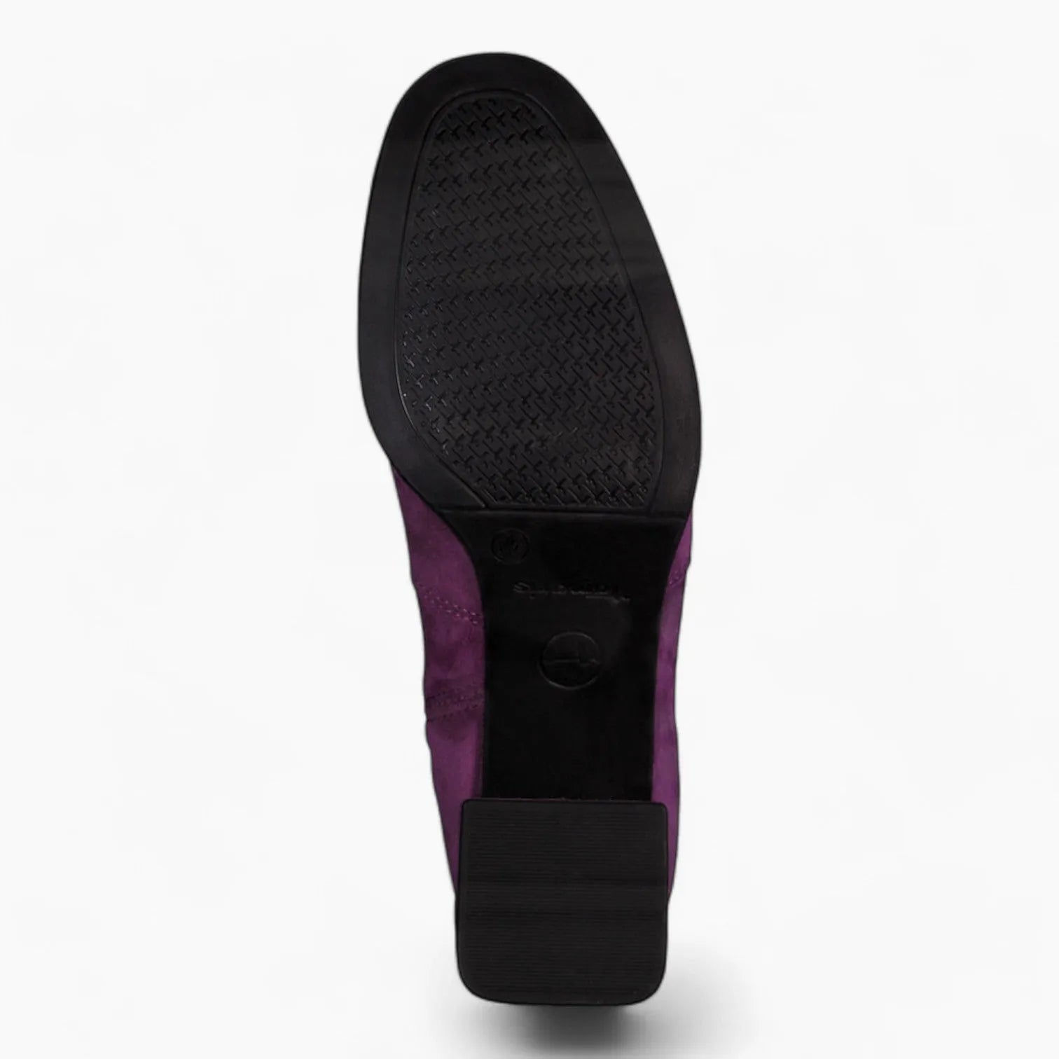 Tamaris Purple Leather Ankle Boots with Block Heel - Leavys Shoes