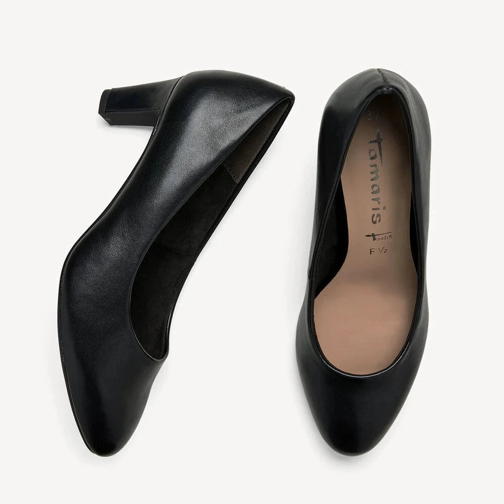 Tamaris Black Matt Court Shoes 1-22419-41-020