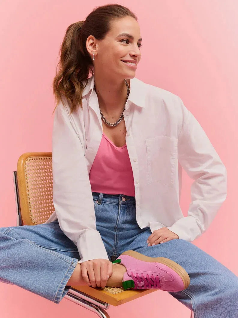 Tamaris Pink Runner – Vibrant Style with Green Accents - Leavys Shoes