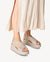 Tamaris Cream Leather Platform Sandals with Cross-Straps