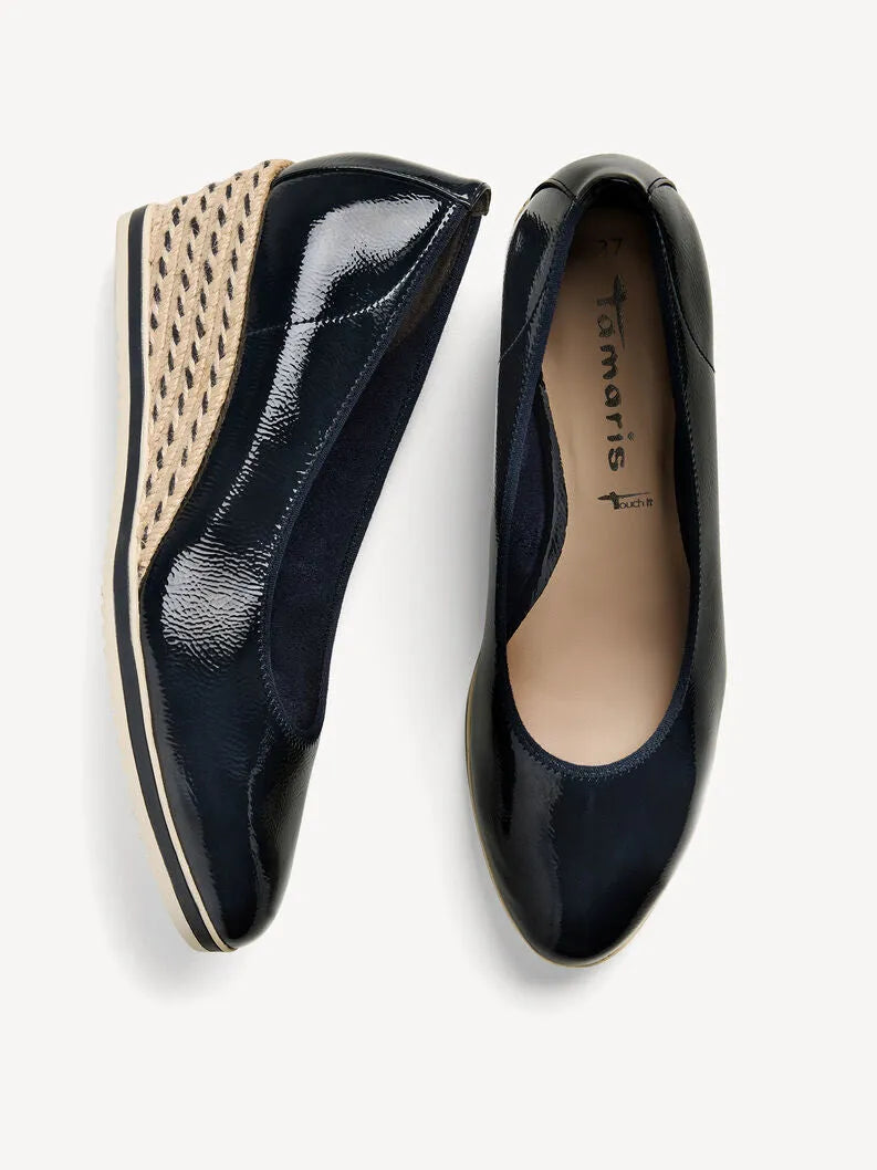 Tamaris Essentials Navy Espadrille Wedge – Stylish & Comfortable