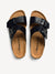 Tamaris Black Double-Strap Sandal – Wide Fit with Cushioned Comfort