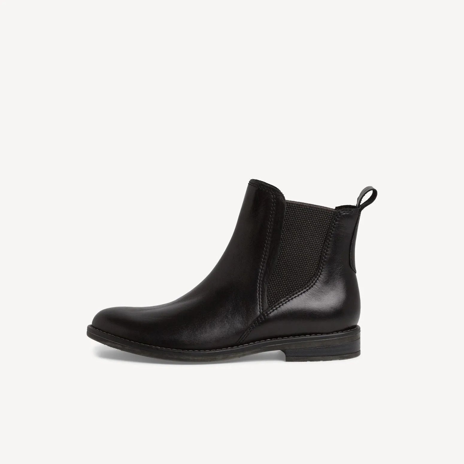 Marco Tozzi Black Leather Chelsea Boot – Classic & Comfortable - Leavys Shoes