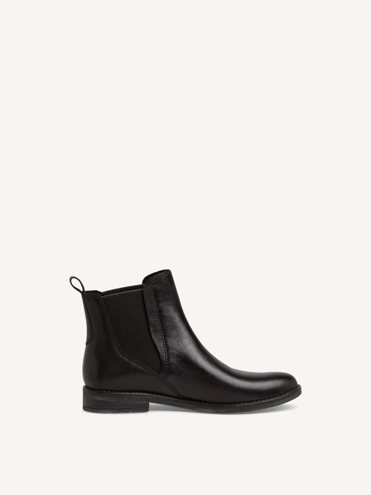 Marco Tozzi Black Leather Chelsea Boot – Classic & Comfortable - Leavys Shoes