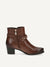 Caprice Women's Brown Leather Ankle Boots with Gold Chain - Leavys Shoes