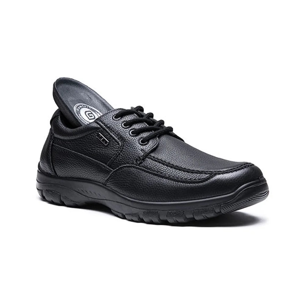 G-Comfort A-7825 black leather shoe with the removable insole partly lifted.