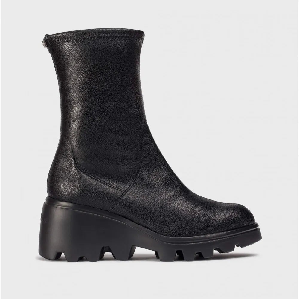 Wonders Toronto 17 Black Stretch Platform Ankle Boots - Leavys Shoes