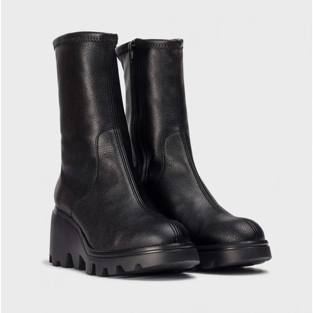 Wonders Toronto 17 Black Stretch Platform Ankle Boots - Leavys Shoes
