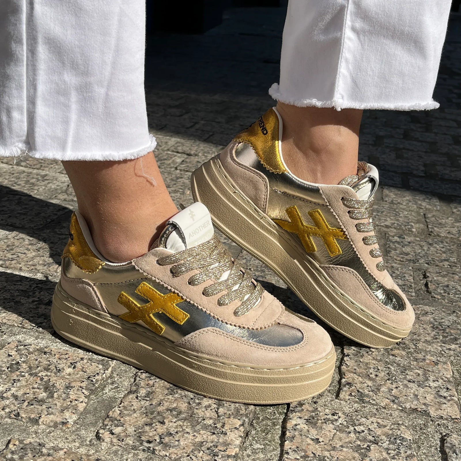 Another Trend A0357879 – ATHLETIC BABY SILK MULTI LINO Trainers - Leavys Shoes