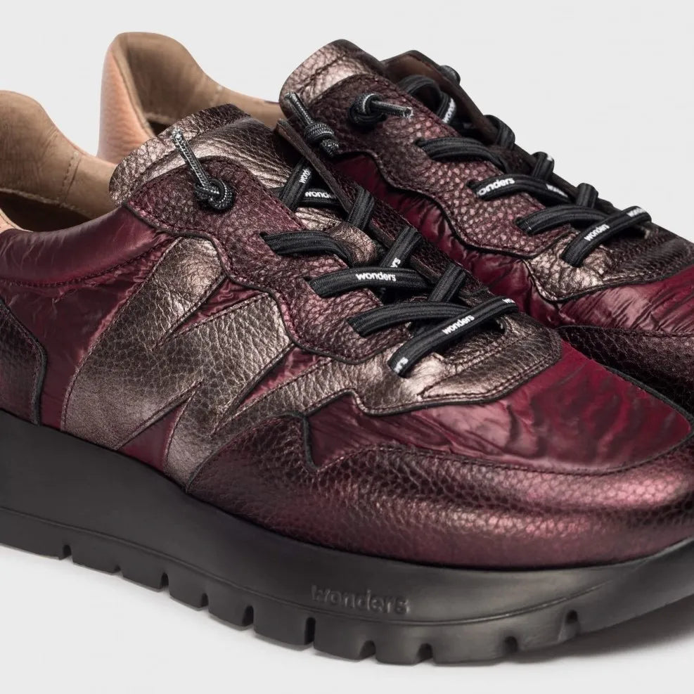 Wonders ODISEI 91 Burgundy Leather WondersFly™ Sneakers