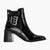 Xti Black Block Heel Ankle Boots with Buckle Detail