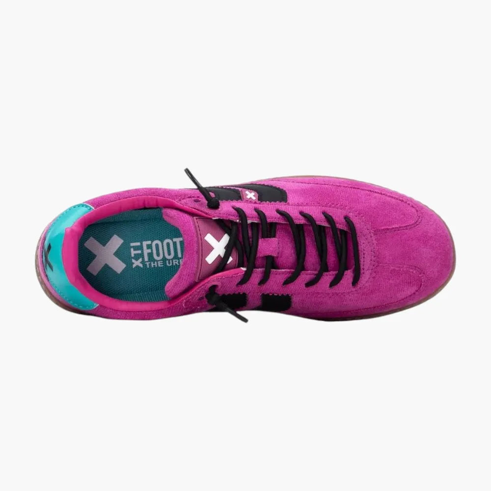 XTI Fucsia Faux Suede Vegan Trainers - Leavys Shoes