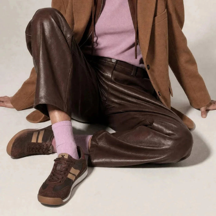 Xti Chocolate Brown Contrast Detail Vegan Trainers