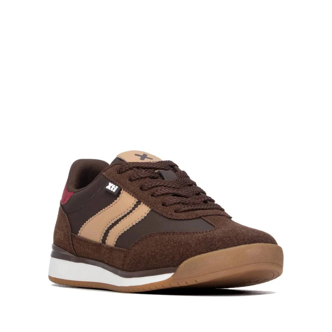Xti Chocolate Brown Contrast Detail Vegan Trainers