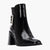 Xti Black Block Heel Ankle Boots with Buckle Detail