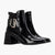 Xti Black Block Heel Ankle Boots with Buckle Detail