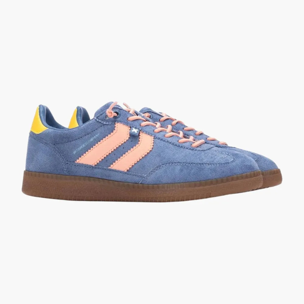 Xti Vegan Faux Suede Trainers, Jeans Blue with Bungee Laces