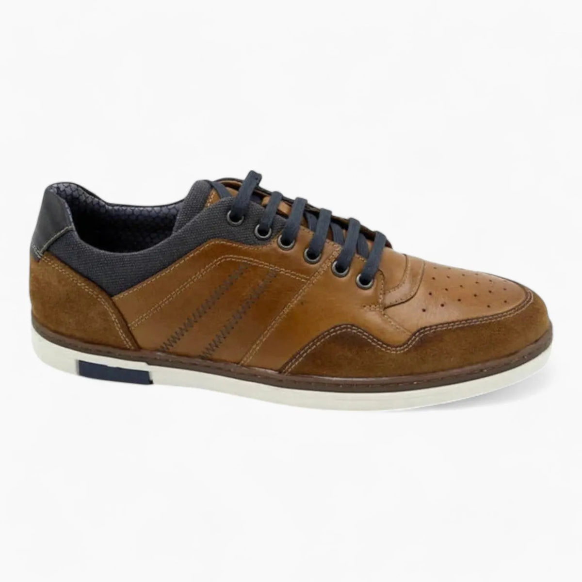 Sord Tan Casual Men&#39;s Shoe with Navy Detailing by Dubarry - Leavys Shoes