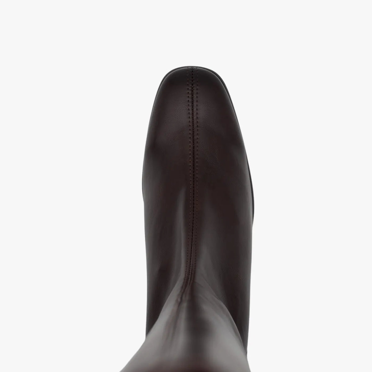 Miss Elastic Brown Leather-Look Stretch Knee-High Boots - top view