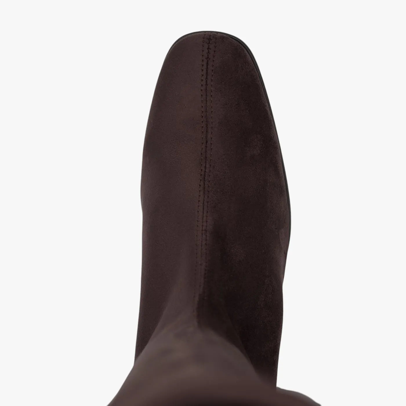 Miss Elastic Dark Brown Suede-Effect Stretch Knee-High Boots - top view