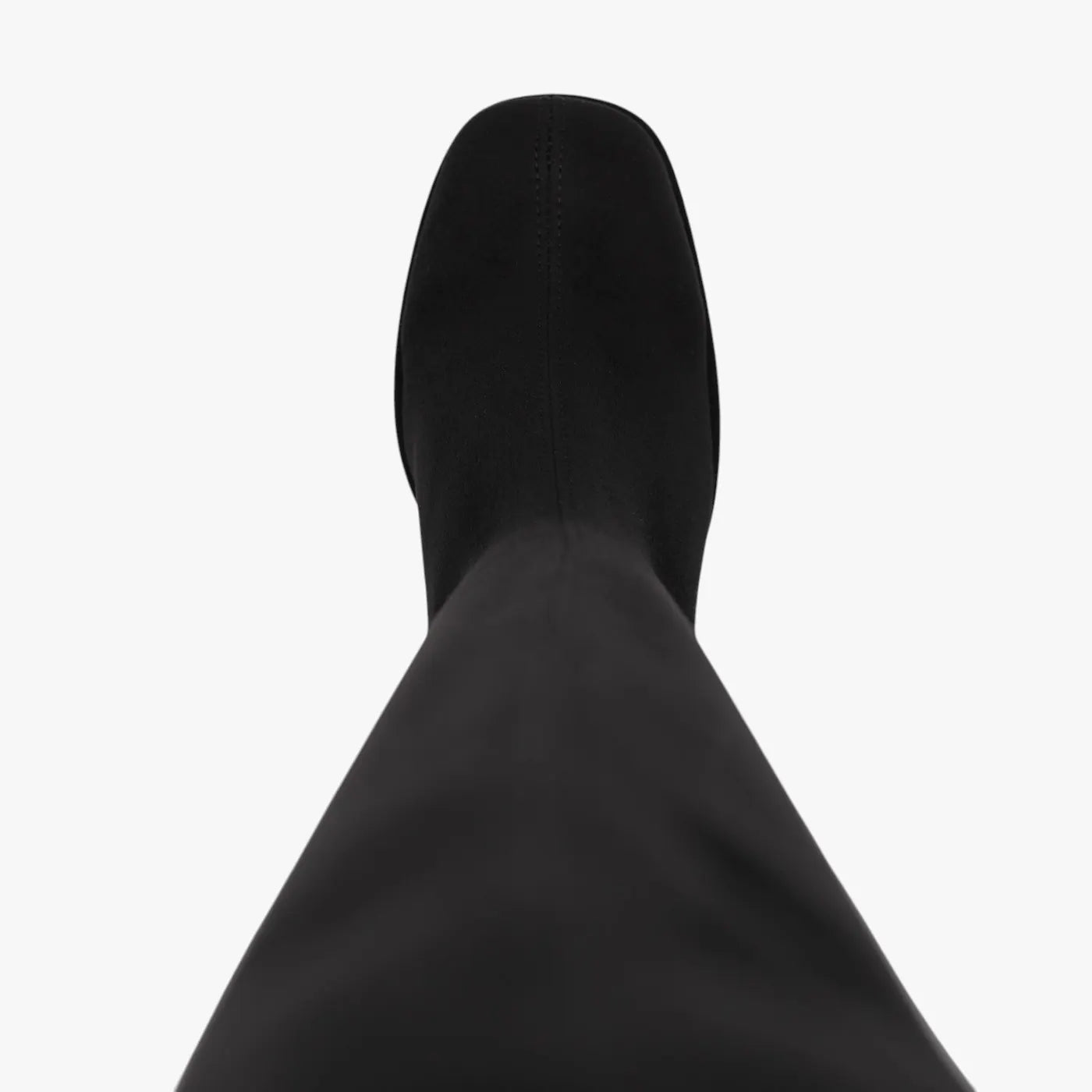 Miss Elastic Black Platform Stretch Knee-High Boots - top view