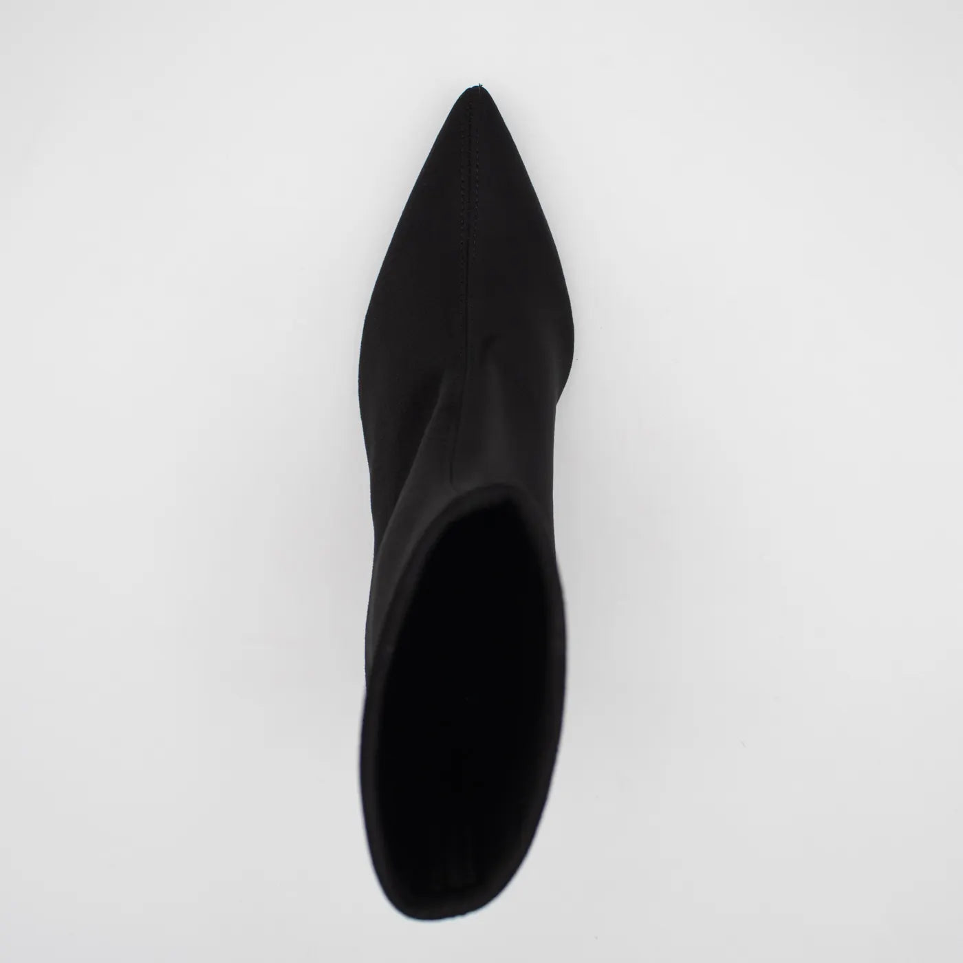 Miss Elastic Black Suede-Effect Stretch Ankle Boots - top view