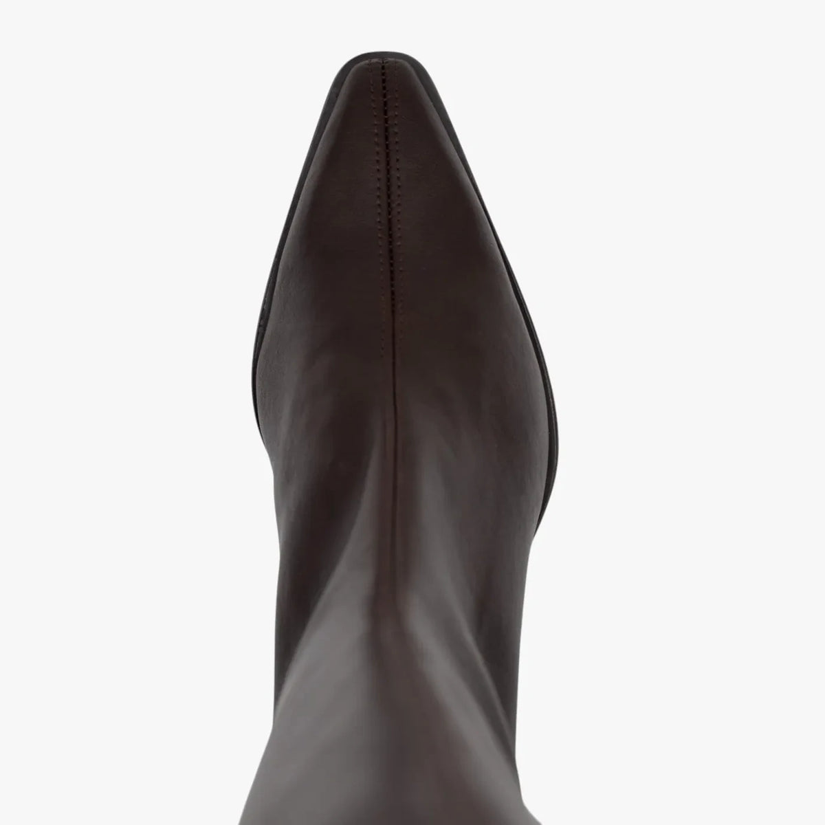 Miss Elastic Dark Brown Leather-Look Stretch Knee-High Boots - top view