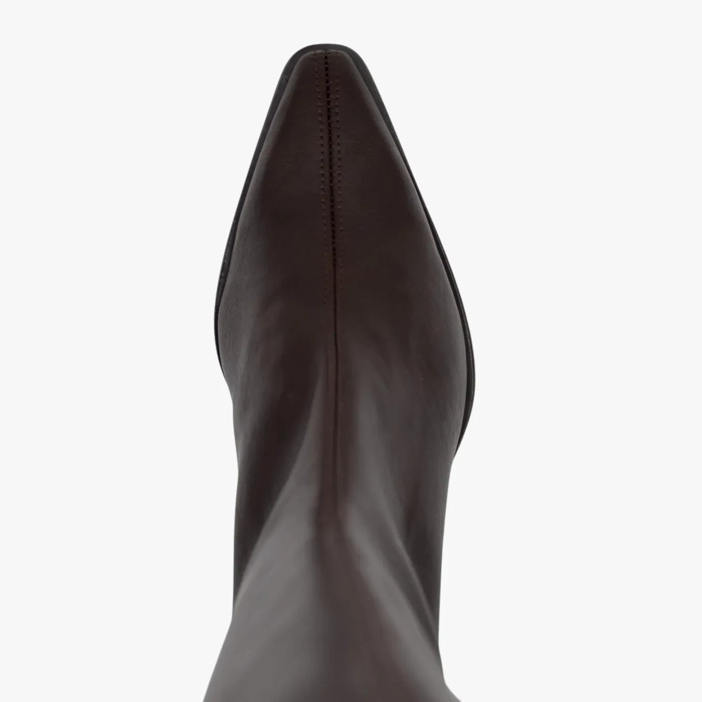 Miss Elastic Dark Brown Leather-Look Stretch Knee-High Boots - top view