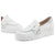  Elegant Jose Saenz White Leather Moccasins with buckle detail and branding.