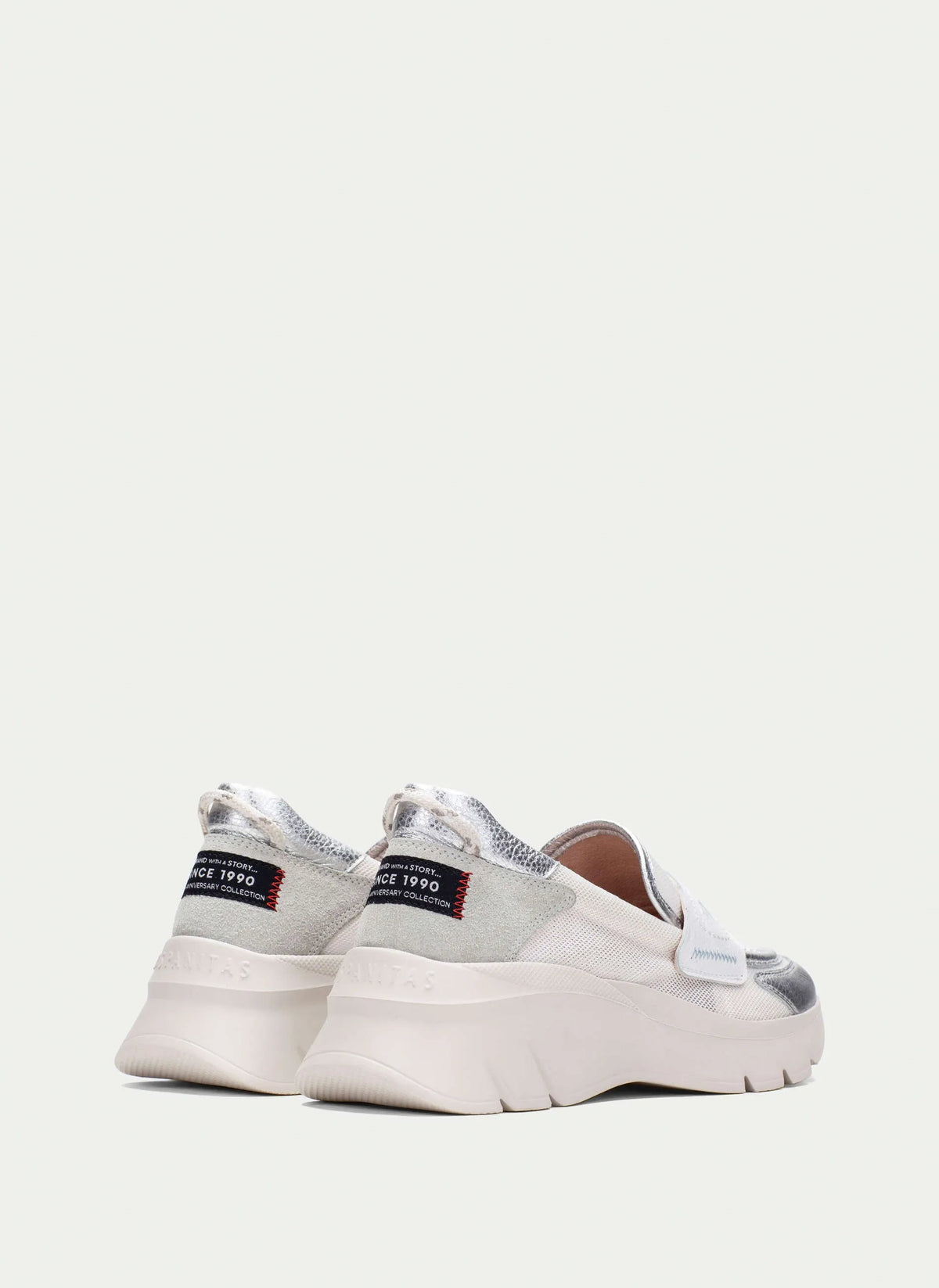 Hispanitas Luzia Sporty Loafer – Silver & Mesh, Ultra Light - Leavys Shoes