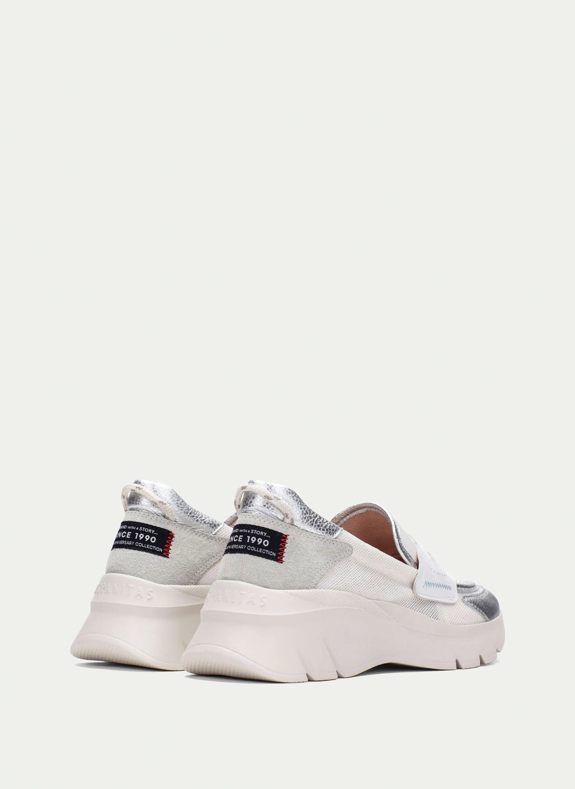 Hispanitas Luzia Sporty Loafer – Silver & Mesh, Ultra Light