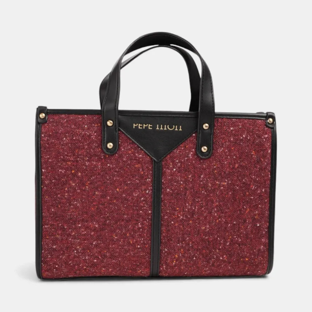 Pepe Moll Lili Structured Handbag – Cherry Tweed
