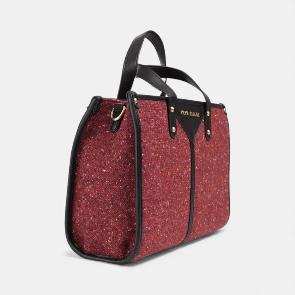 Pepe Moll Lili Structured Handbag – Cherry Tweed