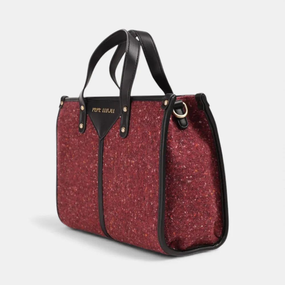 Pepe Moll Lili Structured Handbag – Cherry Tweed