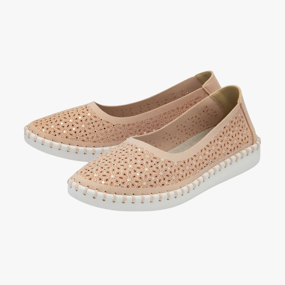 Lotus Pink Ewelina Slip-On Shoes with Diamanté Detailing - Leavys Shoes
